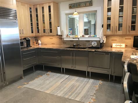 stainless steel wood kitchen cabinets